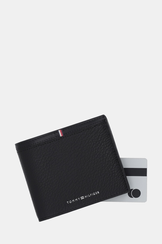 Tommy Hilfiger portfel skórzany czarny AM0AM13970