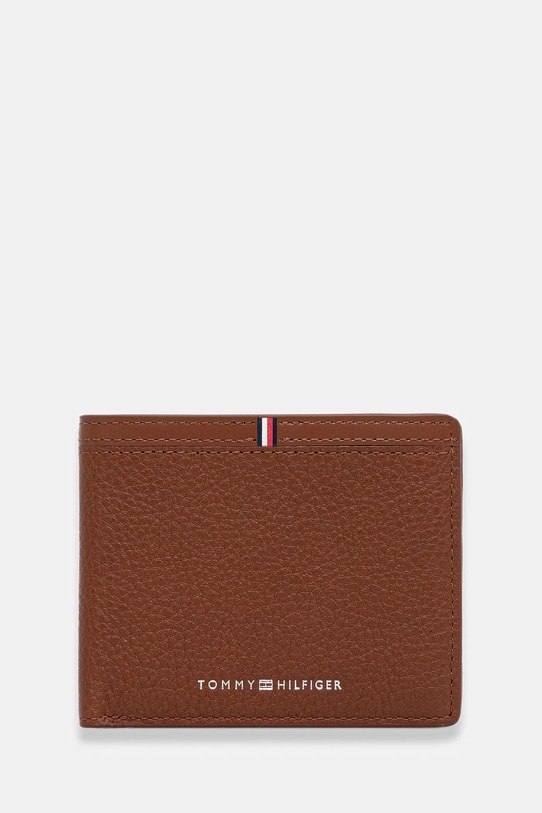 Tommy Hilfiger portfel skórzany skóra licowa brązowy AM0AM13971