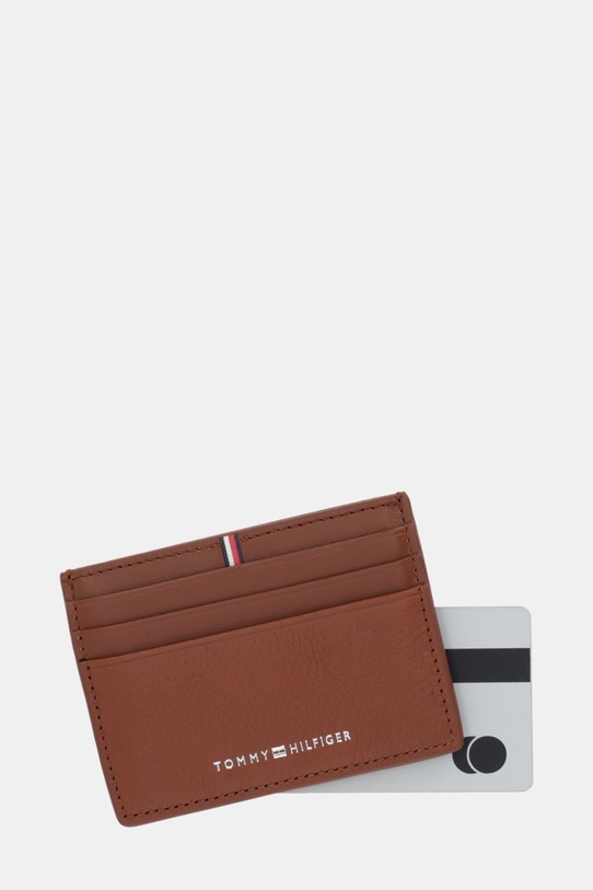 Akcesoria Tommy Hilfiger etui na karty skórzane AM0AM13972 brązowy