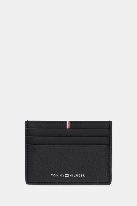 Tommy Hilfiger etui na karty skórzane aplikacja czarny AM0AM13972