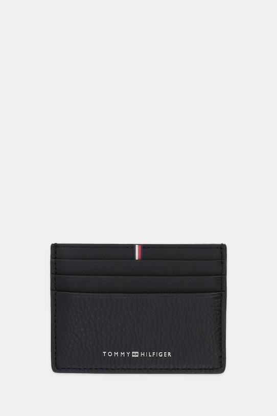 Tommy Hilfiger etui na karty skórzane aplikacja czarny AM0AM13972