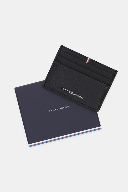 Tommy Hilfiger etui na karty skórzane czarny AM0AM13972