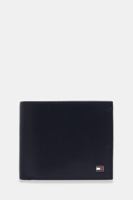 Kožená peňaženka Tommy Hilfiger usňová koža tmavomodrá AM0AM13978