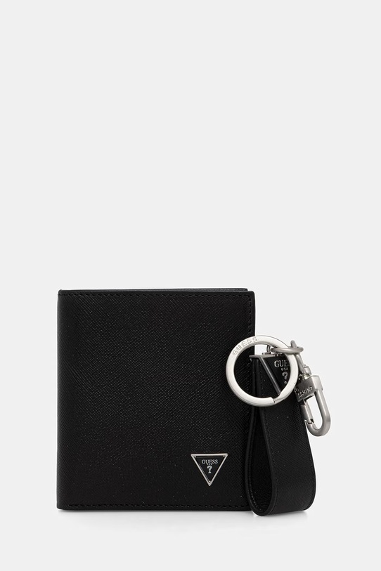 Δερμάτινο πορτοφόλι Guess λείο δέρμα μαύρο GFBOXM.P6101
