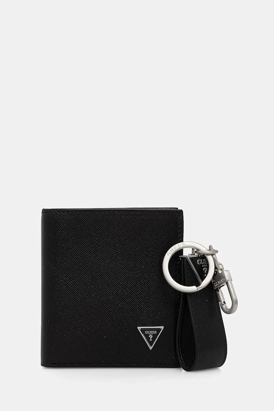 Δερμάτινο πορτοφόλι Guess λείο δέρμα μαύρο GFBOXM.P6101