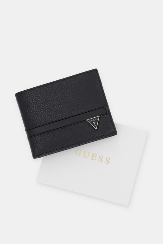 Δερμάτινο πορτοφόλι Guess MONACO SMMOGR.LEA20 μαύρο