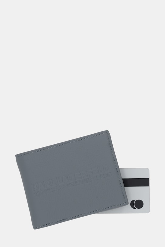 Karl Lagerfeld portfel skórzany K/RSG szary A3M32050