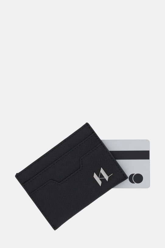 Akcesoria Karl Lagerfeld etui na karty skórzane K/MONOGRAM A3M30181 czarny