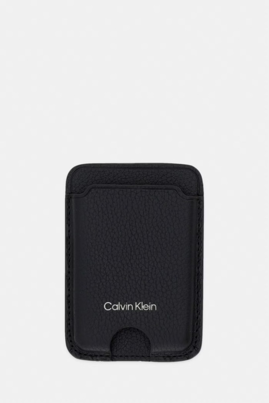 Calvin Klein Θήκη για κάρτες ανδρική δερμάτινη μαύρο LV04D1162G