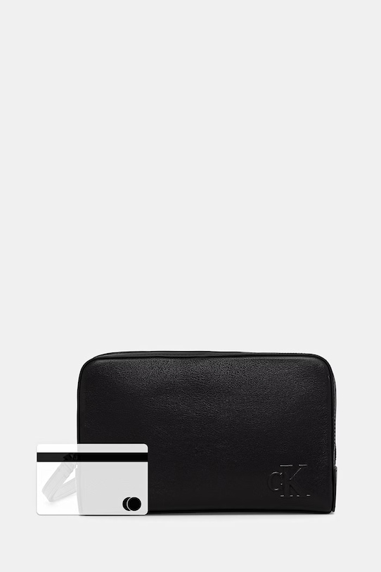 Calvin Klein vrecko pánske kožené LV04D1172G čierna