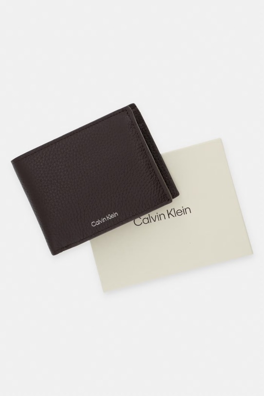Calvin Klein портфейл RFID мъжки от кожа LV04D1241G кафяв