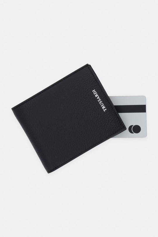 Δερμάτινο πορτοφόλι Trussardi μαύρο I017E000105N