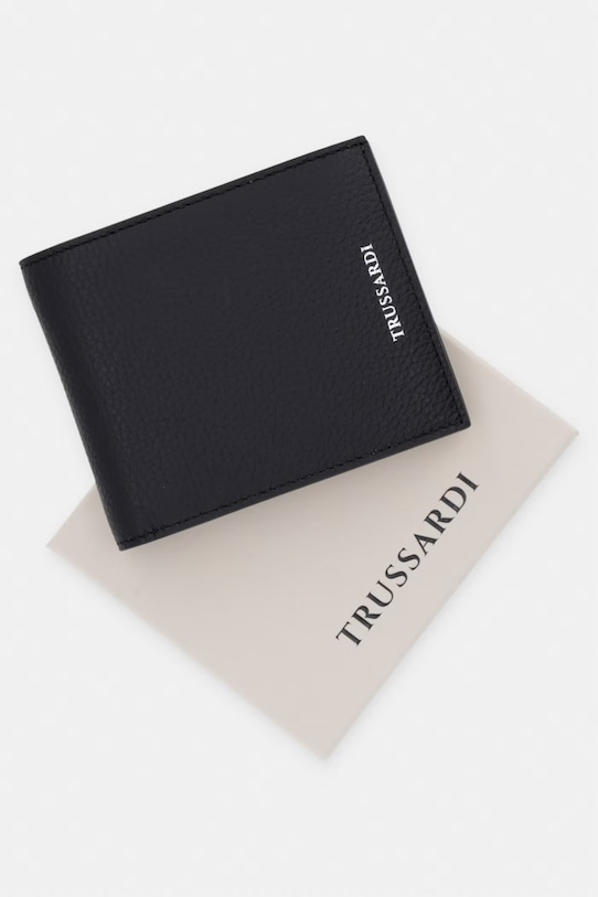 Δερμάτινο πορτοφόλι Trussardi I017E000105N μαύρο