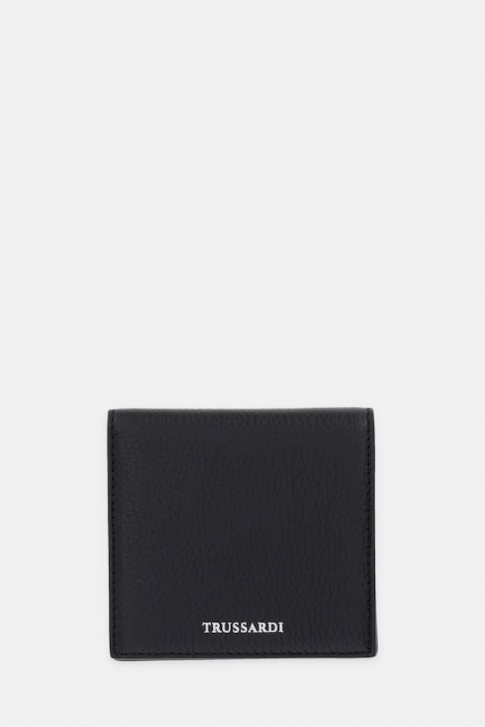 Trussardi portfel skórzany skóra licowa czarny I018E000106N