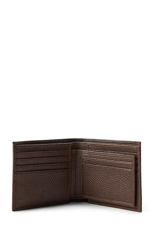 Akcesoria Polo Ralph Lauren portfel i brelok skórzany 405974635 brązowy