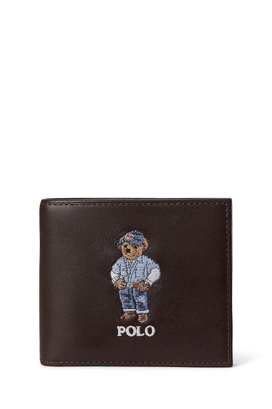 Polo Ralph Lauren portfel skórzany drobny wzór brązowy 405P08100