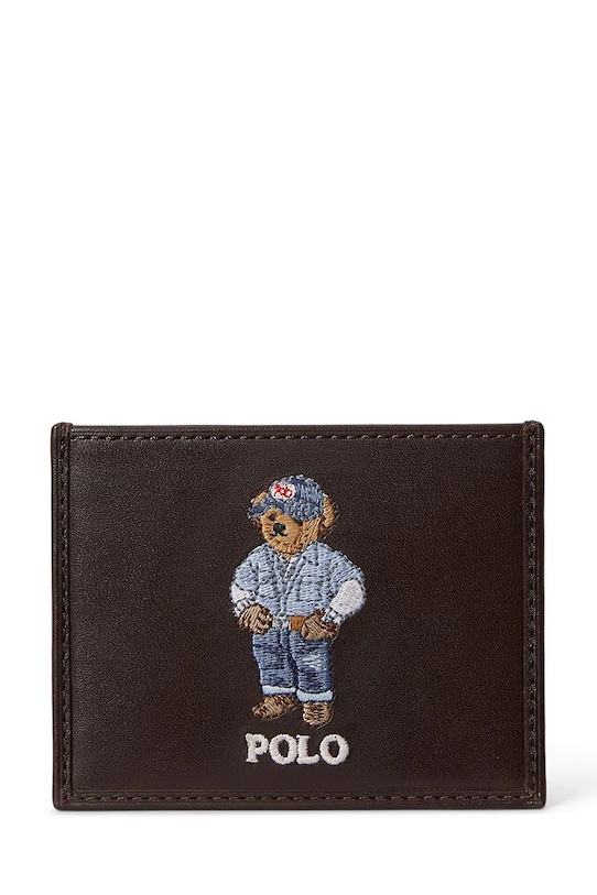 Polo Ralph Lauren portfel skórzany drobny wzór brązowy 405P08102