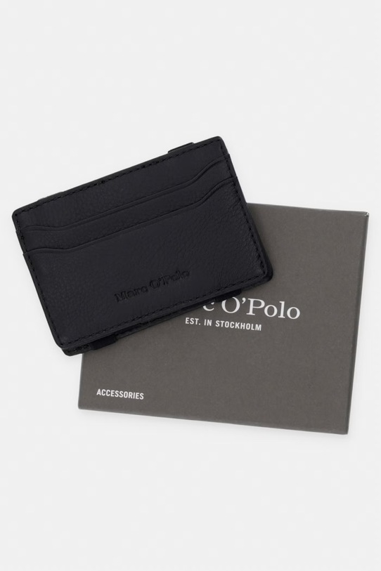 Marc O'Polo etui na karty męskie skórzane 5000011677 czarny