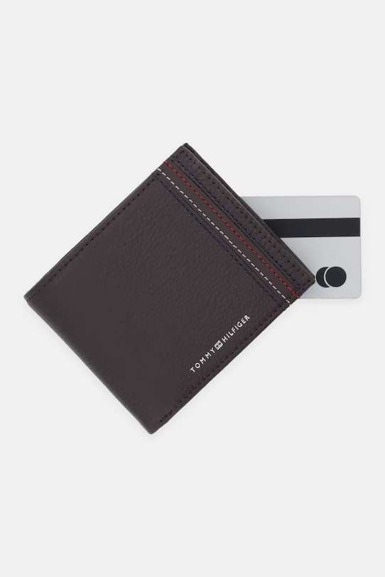 Tommy Hilfiger portfel męski skórzany brązowy AM0AM14233