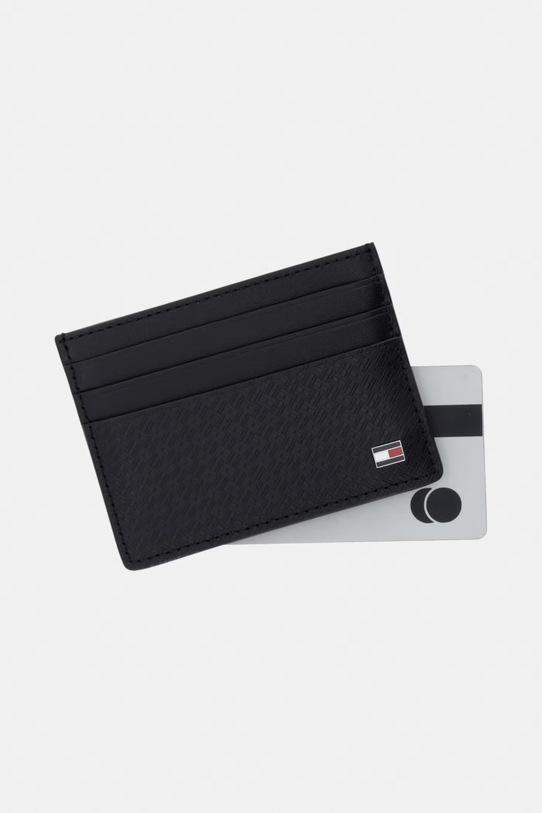 Doplnky Tommy Hilfiger puzdro na karty pánske kožené AM0AM14240 čierna