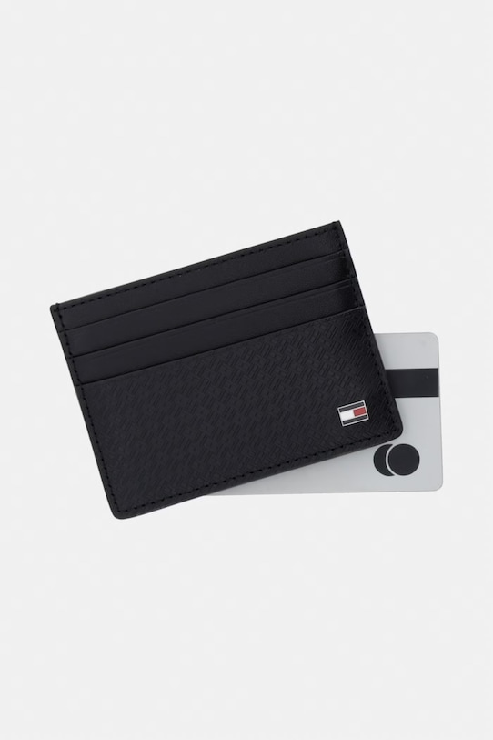 Doplnky Tommy Hilfiger puzdro na karty pánske kožené AM0AM14240 čierna
