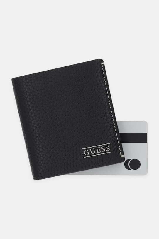 Guess moška usnjena denarnica BOSTON črna SMBOGS.LEA22
