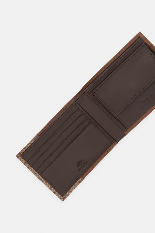 Akcesoria Guess portfel męski skórzany MILANO SMMILL.LEA94 brązowy