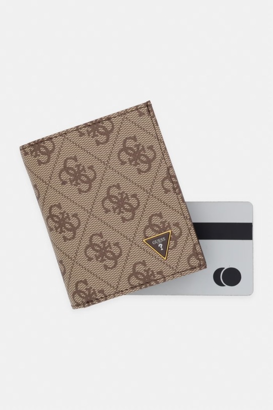 Guess portfel męski skórzany MILANO beżowy SMVELE.LEA04