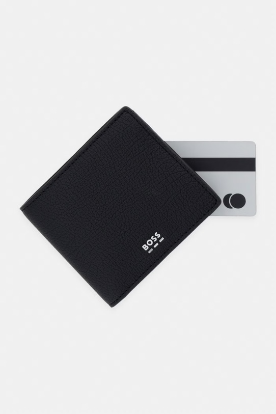 BOSS portfel męski z imitacji skóry czarny 50563638