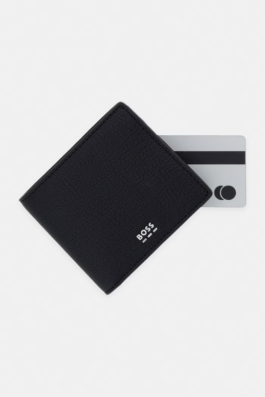 BOSS portfel męski z imitacji skóry czarny 50563638