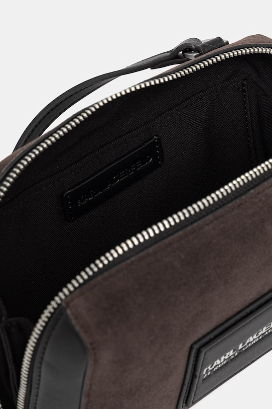 Karl Lagerfeld saszetka męska z imitacji zamszu B2M30200 brązowy
