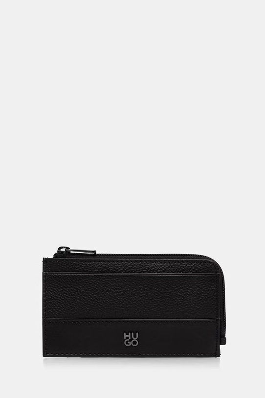 HUGO portofel pentru bărbați, din piele Quantic_NEW Zip negru 50558571