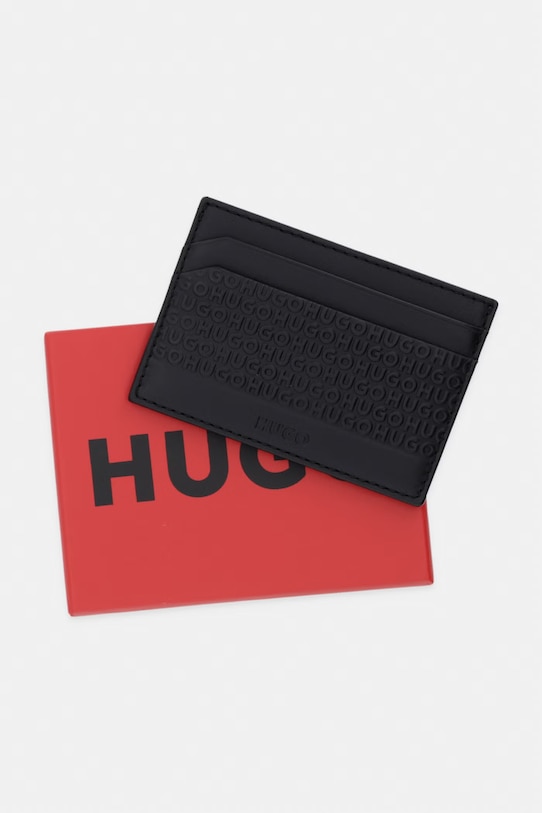 HUGO pouzdro na karty pánské kožené ETHON_Card Case MG černá 50558573