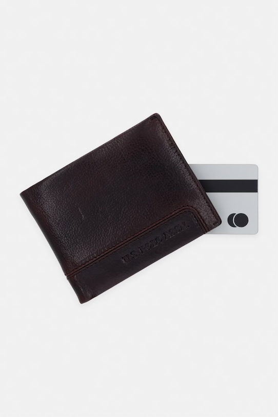 U.S. Polo Assn. portfel skórzany GORDON brązowy WEU5G2689MHA