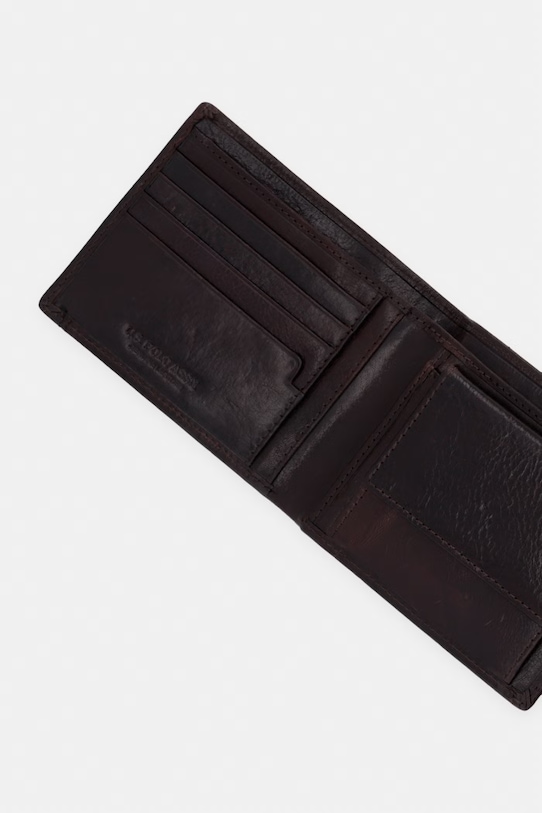Akcesoria U.S. Polo Assn. portfel skórzany GORDON WEU5G2691MHA brązowy