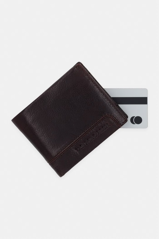 U.S. Polo Assn. portfel skórzany GORDON brązowy WEU5G2691MHA