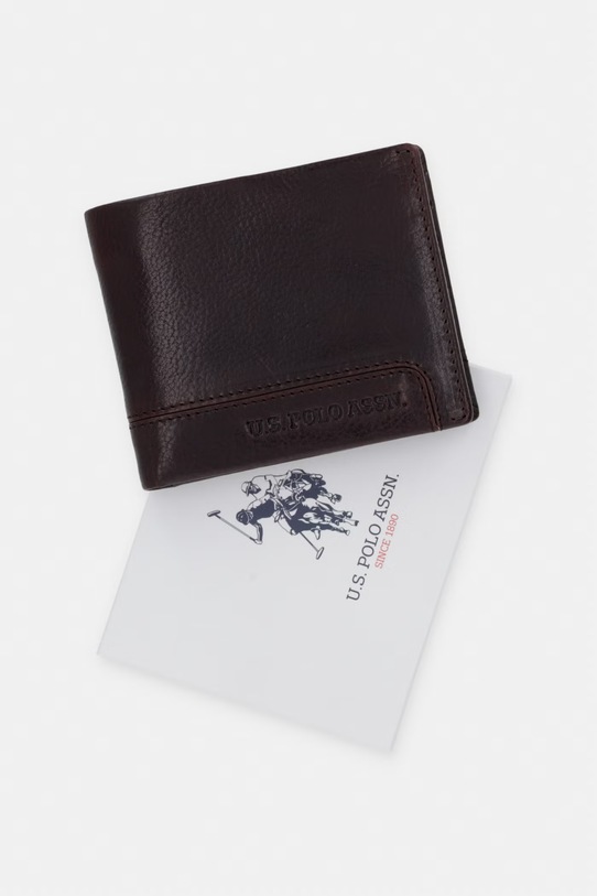 U.S. Polo Assn. portfel skórzany GORDON WEU5G2691MHA brązowy