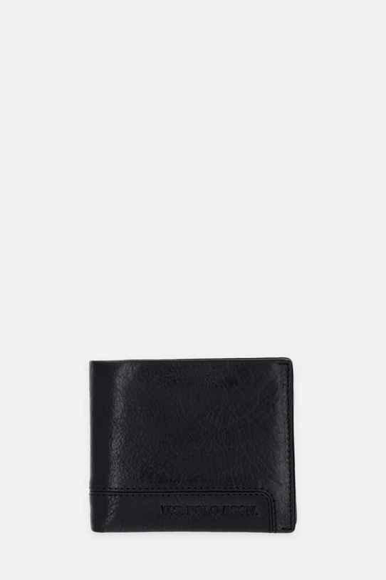 Kožená peňaženka U.S. Polo Assn. GORDON usňová koža čierna WEU5G2691MHA