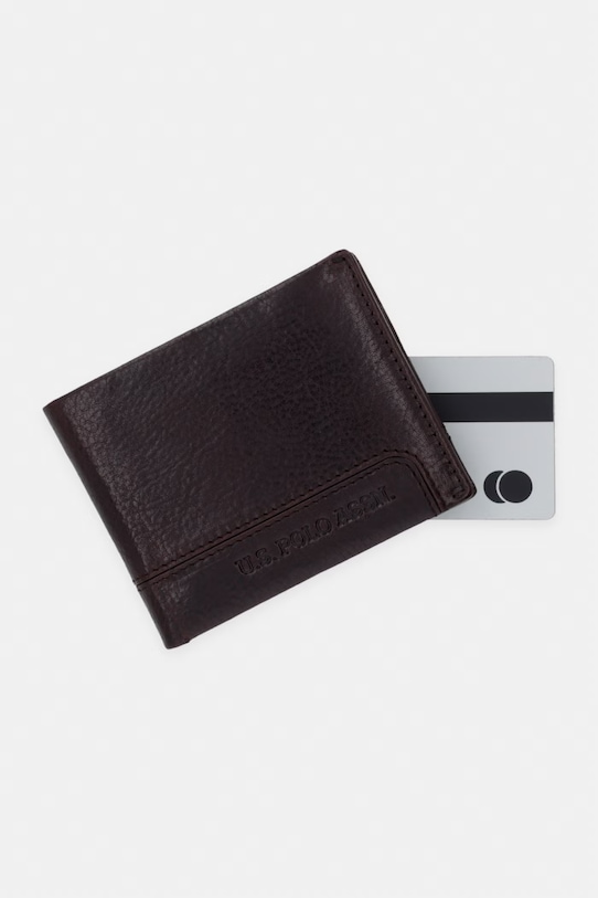 U.S. Polo Assn. portfel skórzany GORDON brązowy WEU5G2692MHA