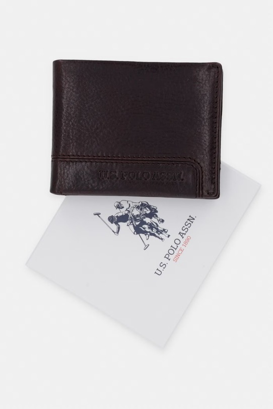 U.S. Polo Assn. portfel skórzany GORDON WEU5G2692MHA brązowy