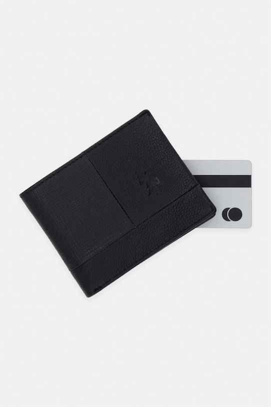 Δερμάτινο πορτοφόλι U.S. Polo Assn. MANSFIELD μαύρο WEU7M2702MHA