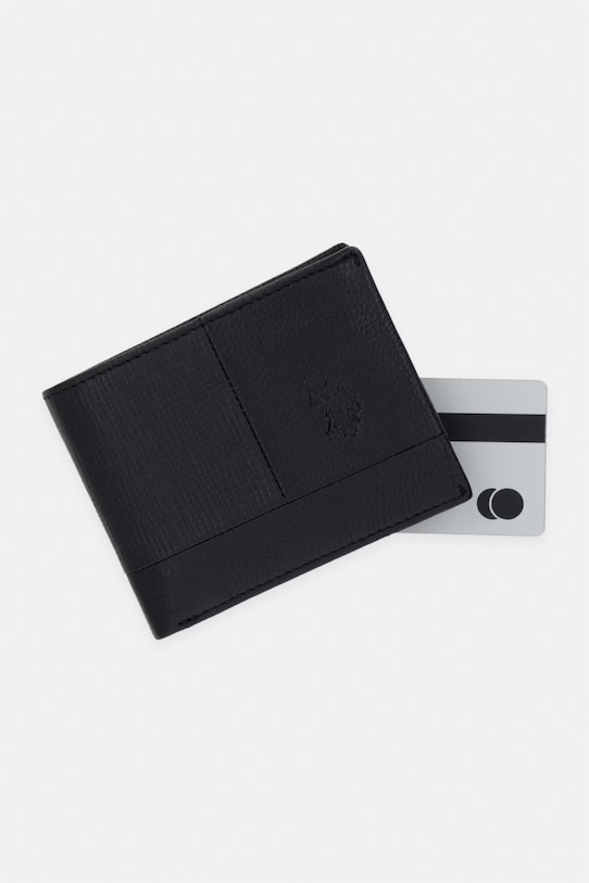 Kožená peňaženka U.S. Polo Assn. MANSFIELD čierna WEU7M2704MHA