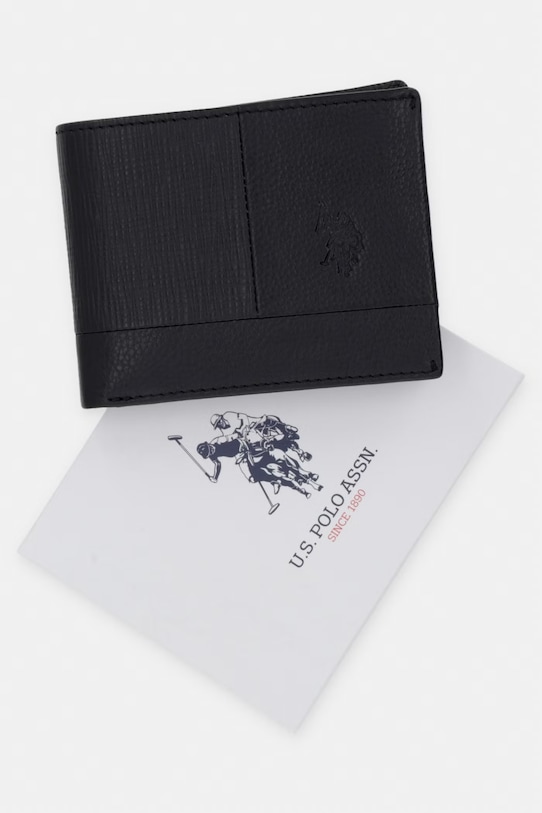 Kožená peňaženka U.S. Polo Assn. MANSFIELD WEU7M2704MHA čierna