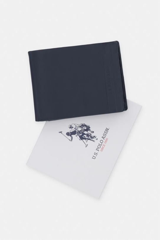 Kožená peňaženka U.S. Polo Assn. BLACKBURN WEU7M2709MHA tmavomodrá