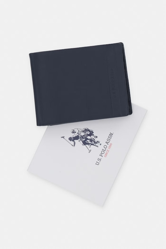 Kožená peňaženka U.S. Polo Assn. BLACKBURN WEU7M2709MHA tmavomodrá