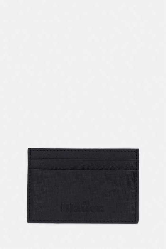 Blauer etui na karty męskie skórzane czarny CLIPCASE01