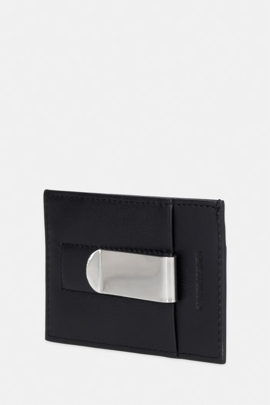 Blauer etui na karty męskie skórzane CLIPCASE01 czarny SS26