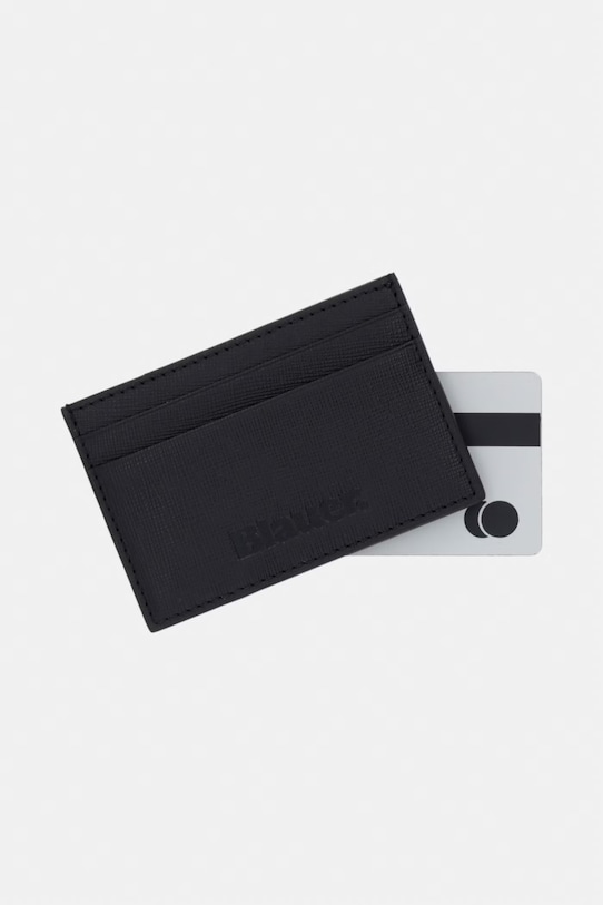 Akcesoria Blauer etui na karty męskie skórzane CLIPCASE01 czarny