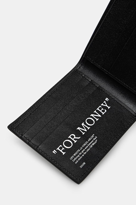 Akcesoria Off-White Quote portfel skórzany OMNC074C99LEA001 czarny