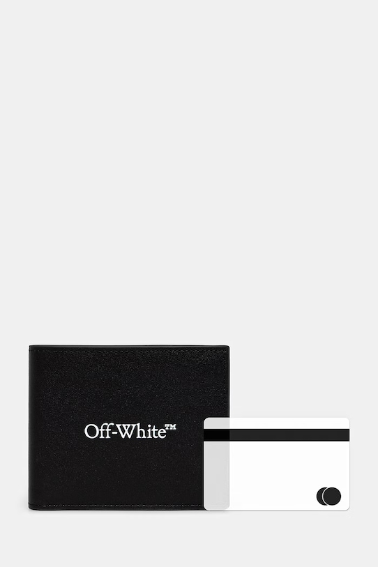 Off-White Bookish portfel skórzany czarny OMNC085C99LEA001
